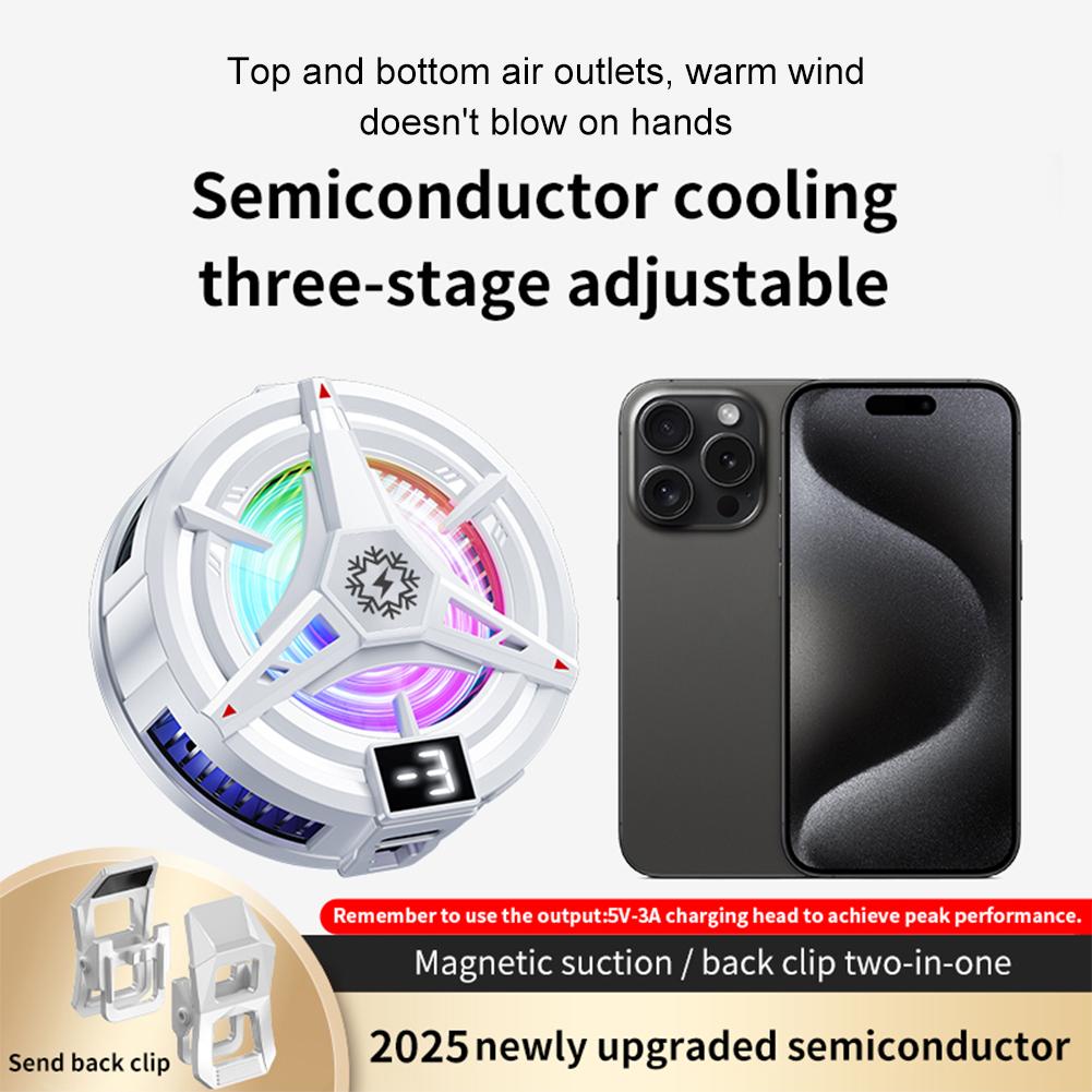 TL07 Magnetic Back-clip Phone Cooler 3 Speeds Semiconductor Cooling Fan Mobile Phone Heatsink 3 Speed Radiator for iPhone