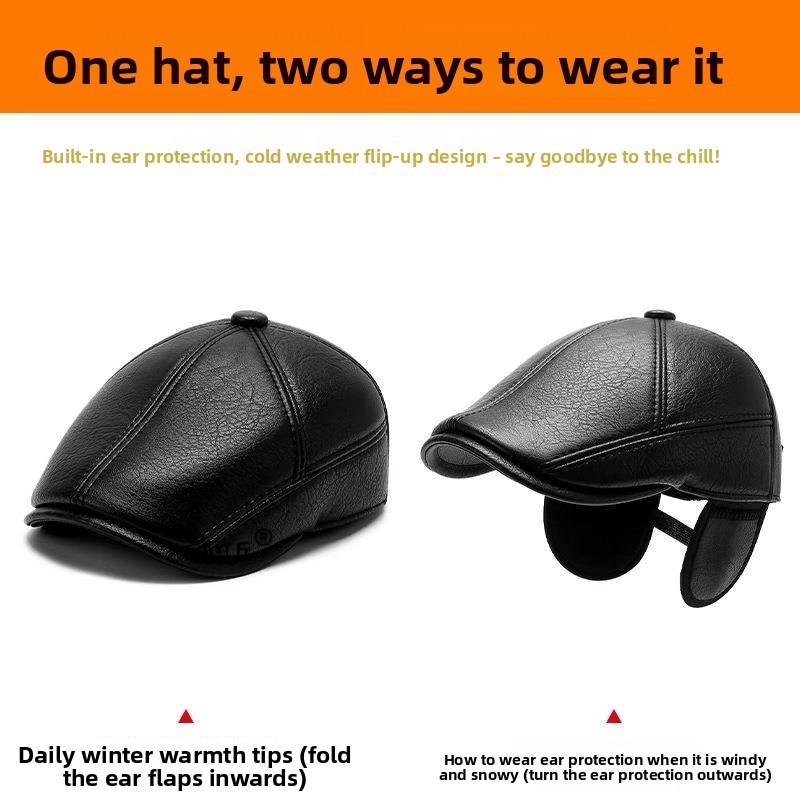 Winter Cap Casual With Plush Lining And Ear Protection Design For Use Outdoor