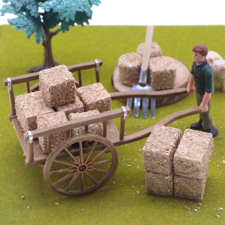 Wood Miniature Hays Bales for Creative Doll House Display Farm Theme Decoration Kids Craft Project Setting Accessories