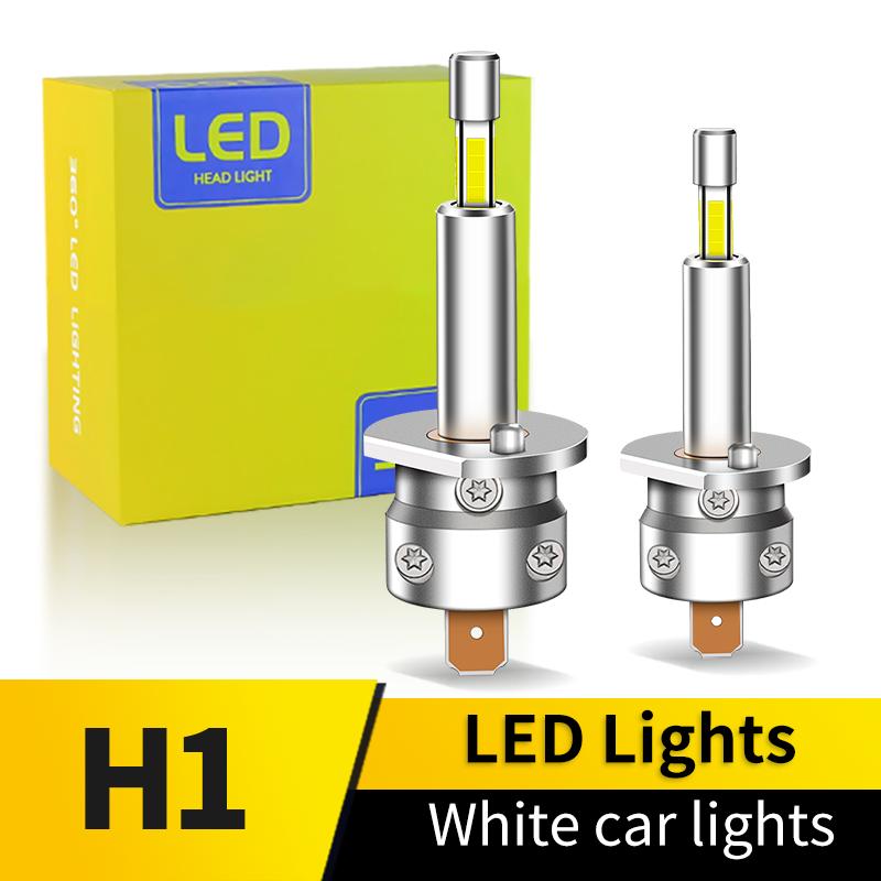 

2PCS 30000LM H1 LED Headlight Bulbs Super Bright White 55W Mini Size 360 CSP Chip For Proejctor Lens 12V For Skoda Ford Citroen