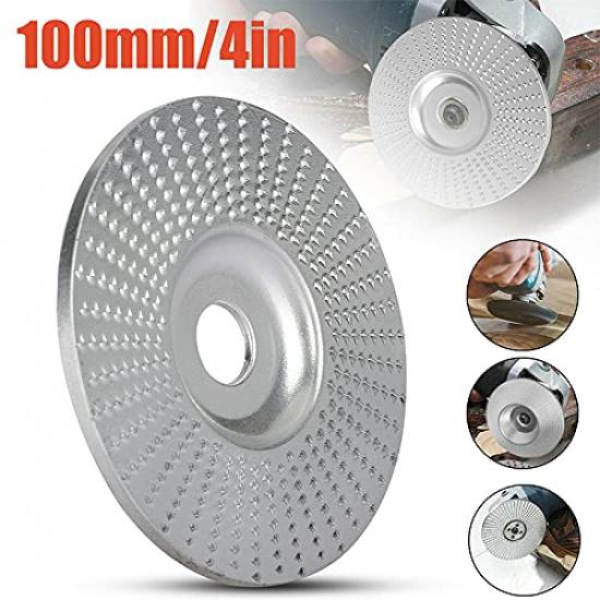 2Pcs 100mm & 3.3'' Carbide Wood Sanding Carving Shaping Disc for Angle Grinder Grinding Wheel