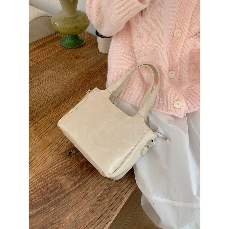 

Bucket Bag Large-capacity Commuter Single-shoulder Bag Hand-held Vegetable Basket Bag Crossbody Bag бежевый