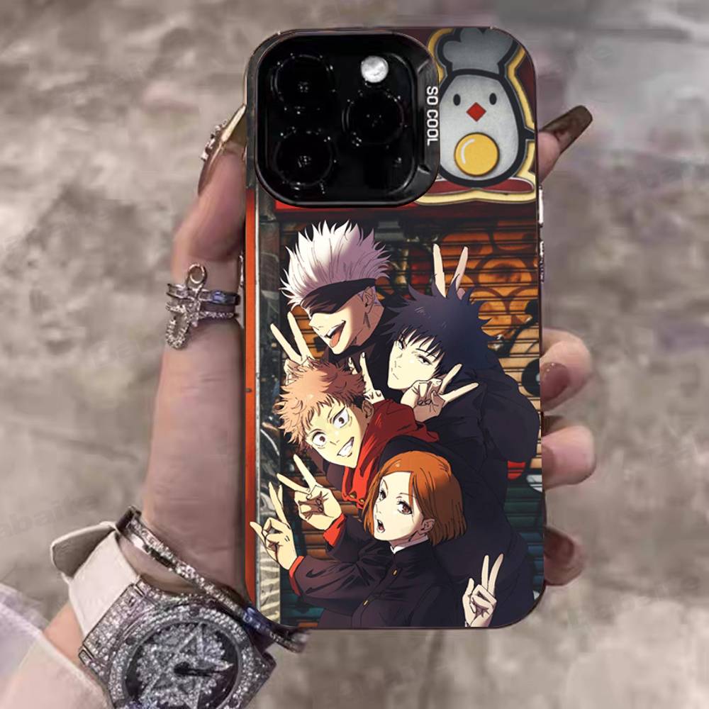 Supernatural Anime Jujutsu Kaisen Phone Case Color Silver Shell For IPhone 17 16 15 14 13 12 11 Pro Max Plus