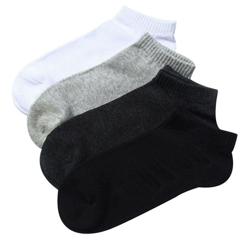 LKWDer 5 Pairs Large Big Plus Size 46,47,48 Mens Socks Business Casual Ankle Socks All-match Pure Color Cotton Calcetines Hombre