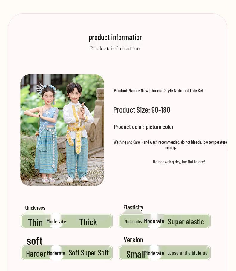 Dziecięcy strój etniczny Dai dla chłopców i dziewcząt - Wiosna, Lato, Jesień strój do występów