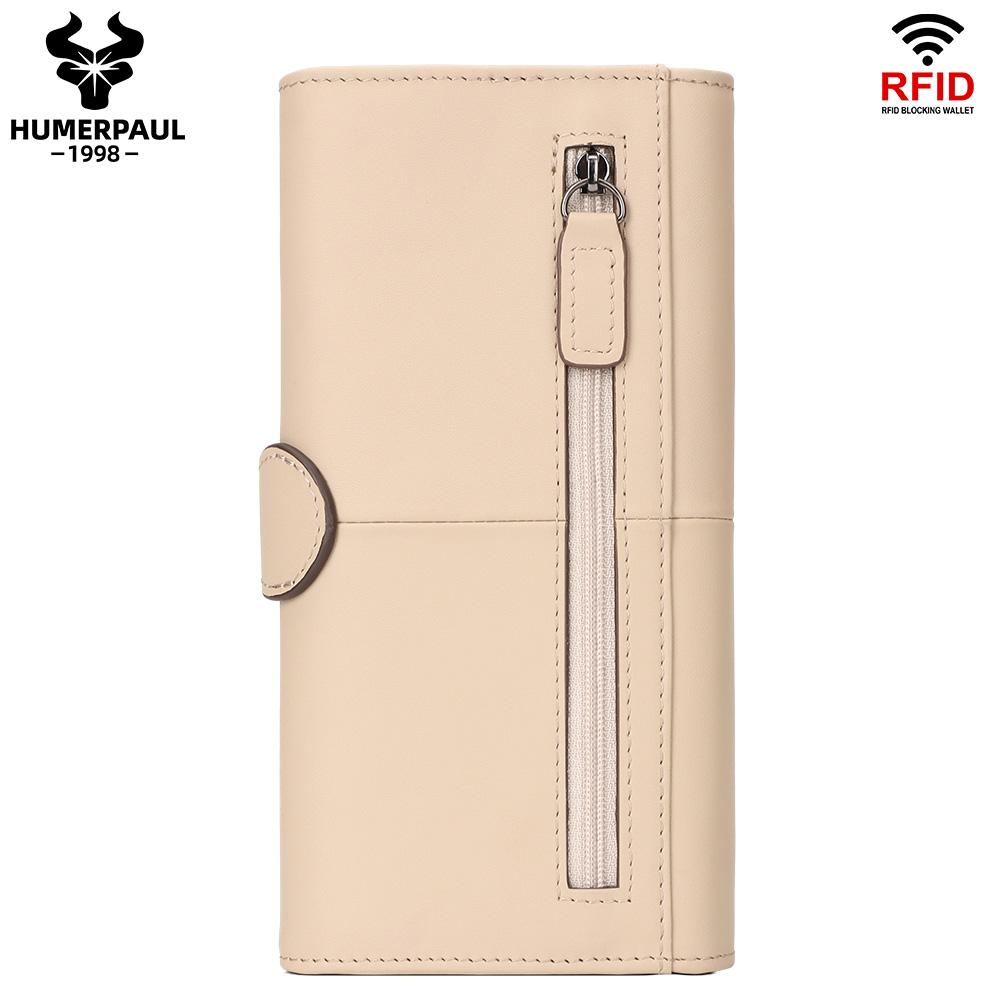 Humerpaul Women Wallet Long Leather Wallet Large-capacity Multi-card Clutch Wallet with Photo Window Coin Purse