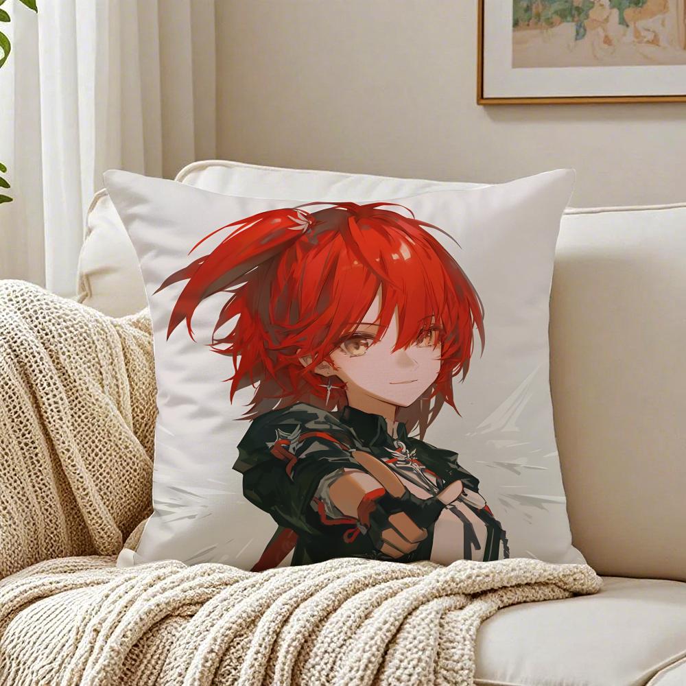 Trending Arknights Exusiai 2D Game Cushion Cover Pillowcase Antidustmite living Room Sofa Decor Cushion Room