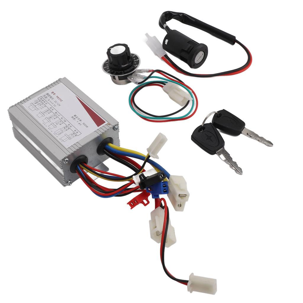 Controller per Bicicletta Elettrica 12V 500W Interruttore Controllo Velocità Set Chiave di Blocco per Tricicli Elettrici Motociclette