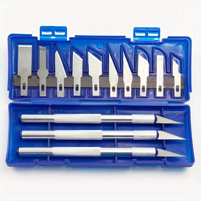 13-Piece ProCraft Aluminum Precision Engraving Tool Set, Non-retractable Handle, Durable Utility Tool for Crafting and Paper Cutting Modeling