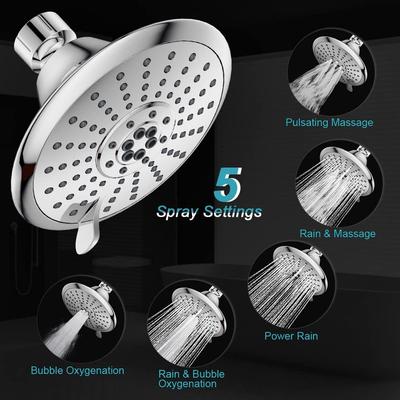 Duschkopfbrause 5 Zoll Badezimmerarmaturen Kopf Duschkopf Brausekopf Einstellbar Regendusche Wandmontage Duschkopf Oberer Duschkopf Haushaltsarmatur