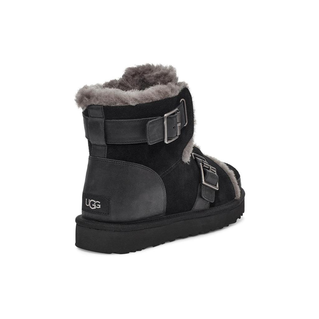 UGG Dune Mini Buckle Boot Fleece Lined Black Women's 1119431-BLK