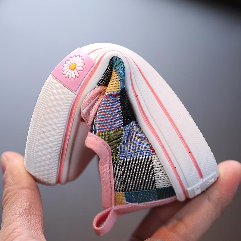 Frühling/Herbst 2023 Kinder Britischer Stil Leinwand Skate-Schuhe - Rutschfest, Unisex, Niedrig geschnitten für Kleinkinder und Kindergarten