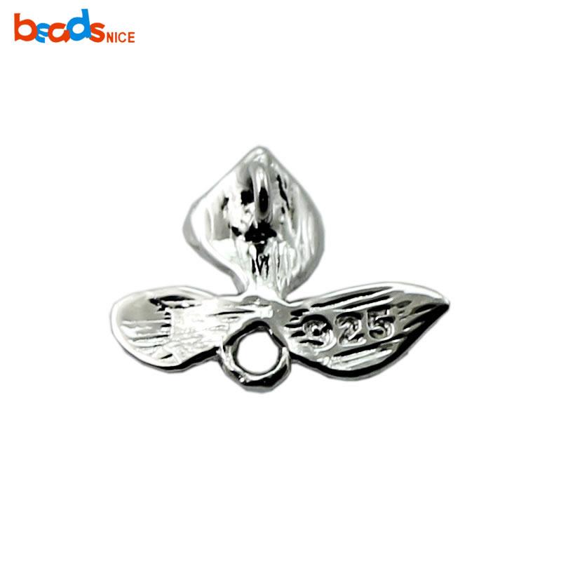 Beadsnice 30900 Orchid Connector 925 Sterling Silver Jewelry Making Supplies Pendant Necklace Bracelet Earring Findings 11x8.5mm серебряный