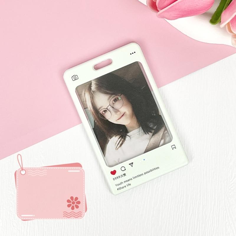 Transparent Ferrule Stationery Card Protection Sleeve Keyring Card Sleeve Acrylic Ferrule Korean Bus ID Card Holder