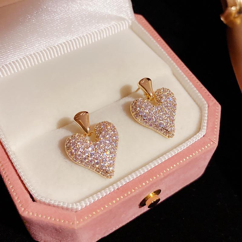 2023 Trendy Zirconia Heart Dangle Earrings - Versatile, Fashionable, Super Fairy Style