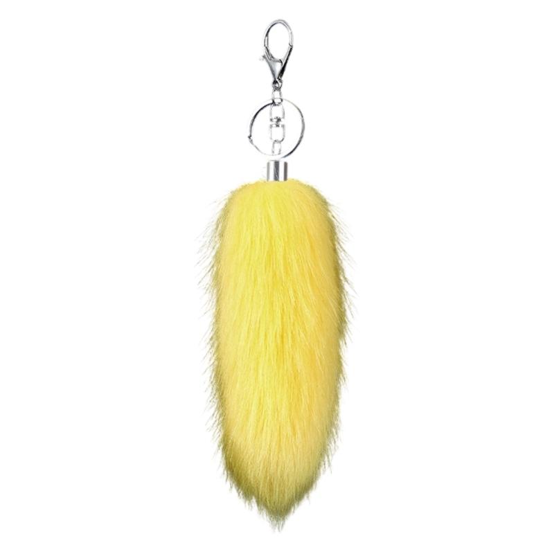 Stylish Artificial Animal Tail Keychain Soft Plush Key Ring Versatile Bag Decoration Youth Fashion Accessory for Purse