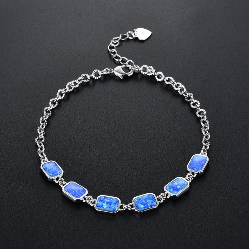 

Fashion bracelet exaggerated luxury retro print blue adjustable bracelet