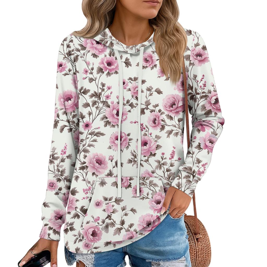 Dámské pulovrové mikiny Módní mikina s kapucí pro dospívající dívky Dámský podzimní tunikový top