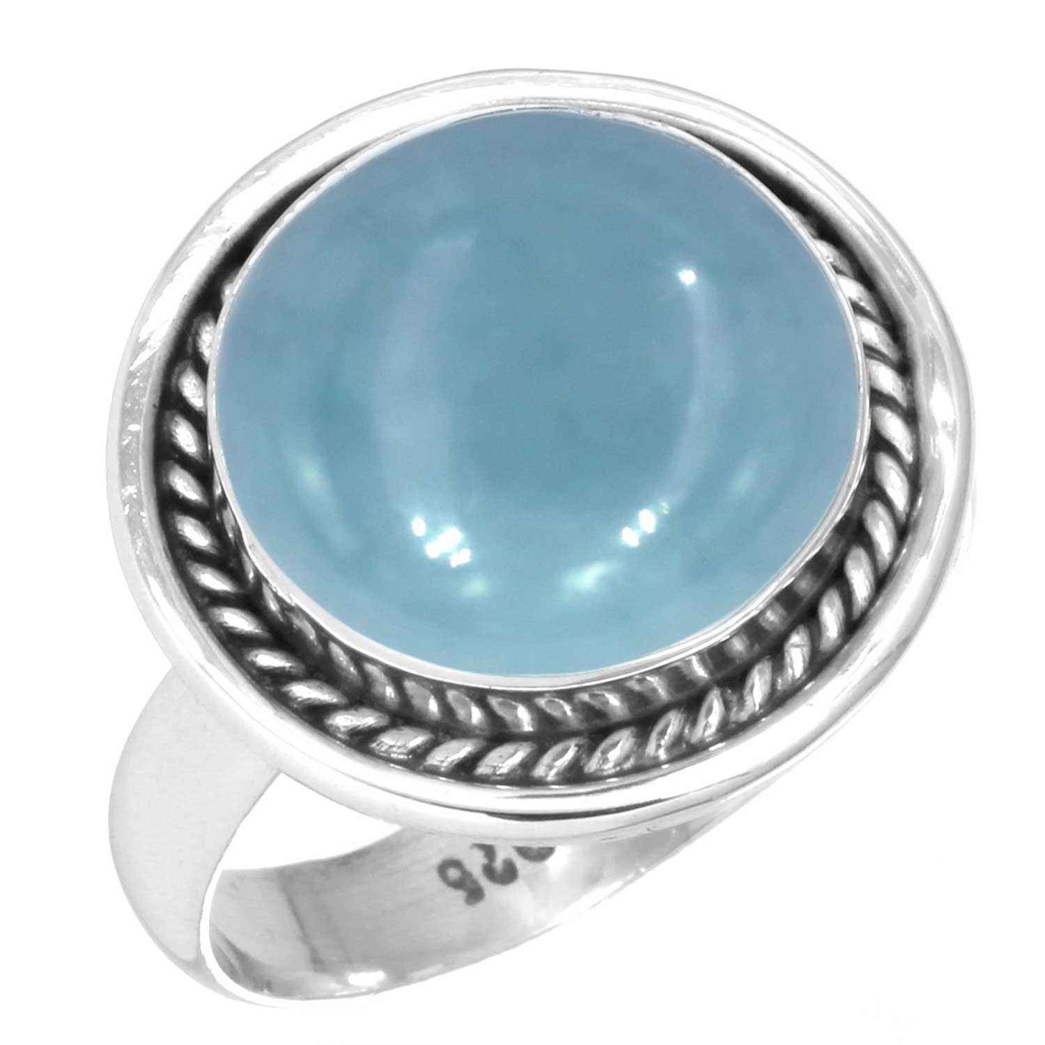 

Кольцо из стерлингового серебра 925 пробы Женское Драгоценный камень Ручная работа Ювелирные изделия Пасхальный подарок Амазонит Ангелит Голубой опал Ботсванский агат Мохавский азурит Хризоколла Мода 11