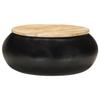 Day and Night - Day and Night Solid Black Mango Wood Coffee Table 68x68x30 Cm