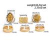 SHIXIN 6Pcs/Set Hip Hop Irregular letter Open Ring for Men 2026 New Trendy Goth Adjustable Chunky Ring Grunge Jewelry Steampunk