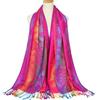 Colorful Jacquard Autumn and Winter Pashmina Scarf for Women Long Tassel Bufanda Mujer Shawl Female Stole Trip Warm Headscarf
