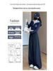 Women's Gray Wide-Leg High-Waisted Trousers - Korean Western Style, Loose Drape, Floor-Length for Spring & Autumn