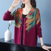 Women's Knitted Cardigan: Spring/Autumn Lightweight Printed Sweater Jacket for Mom, 2025 Style
