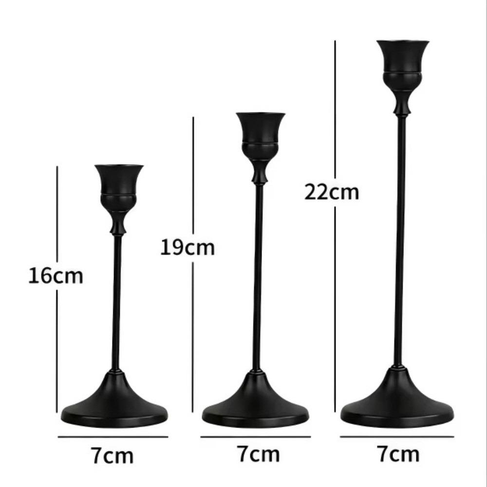 3PCS Vintage Metal Aluminum Candle Holder Set Design Dining Decor Candlestick Stand Tabletop Placement Candlestick Holder Hotel