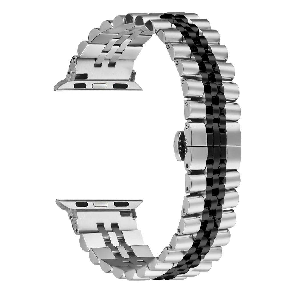 Metal Watch Band for Apple Watch Series 10 9 8 7 SE 6 5 4 3 2 1 42mm 41mm 40mm 38mm Replacement Strap with Butterfly Clasp