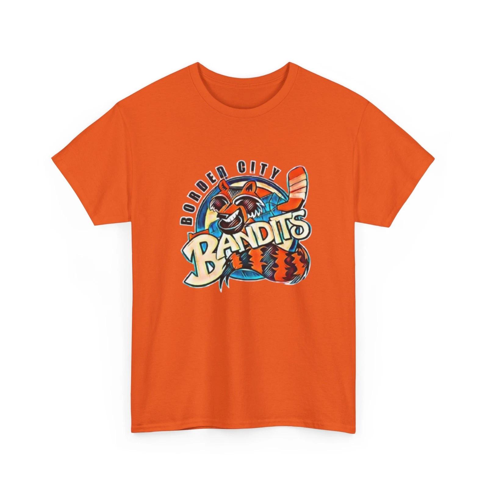 Border City Bandits Defunct Hockey Printed T shirt Vintage Sports Collectible 4XL