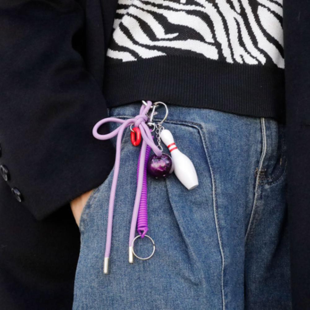 

Фиолетовый спортивный стиль брелок ручной работы корейский брелок-подвеска на веревке Y2K модная сумка кулон для девочек Style 2