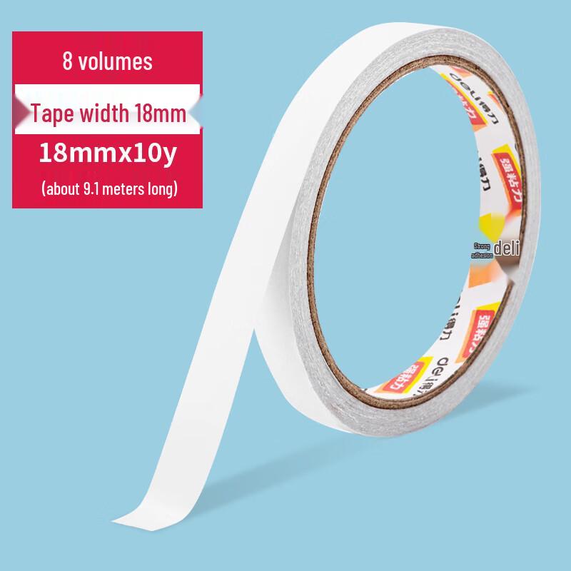 Ally Deli High-Strength Double-Sided Cotton Tape, 8 Rolls