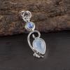 Colgante de piedra lunar arcoíris, joyería de piedras preciosas, colgante de plata esterlina maciza 925, hermoso colgante de joyería hecho a mano