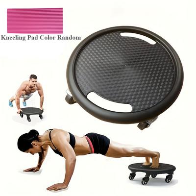 Planche de Glisse Fitness à Roulettes, Planche d'Exercice Abdominale Multifonctionnelle pour le Core avec Poulie et Conception de Poignée, Un Équipement Sportif pour l'Entraînement Musculaire du Corps Entier
