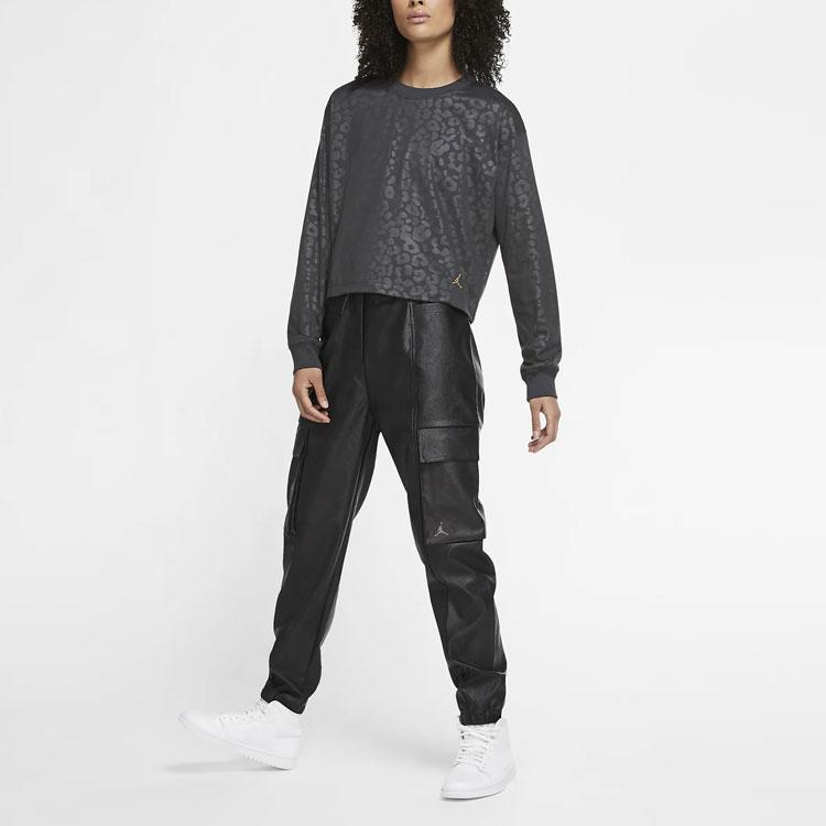 Jordan High-Waist Solid Color Casual Pants Women Bottoms Black CW6487-010