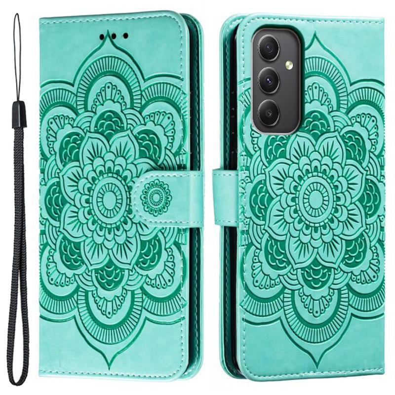 For Samsung Galaxy A35 5G Case PU Leather Mandala Imprinted Design Wallet Phone Cover