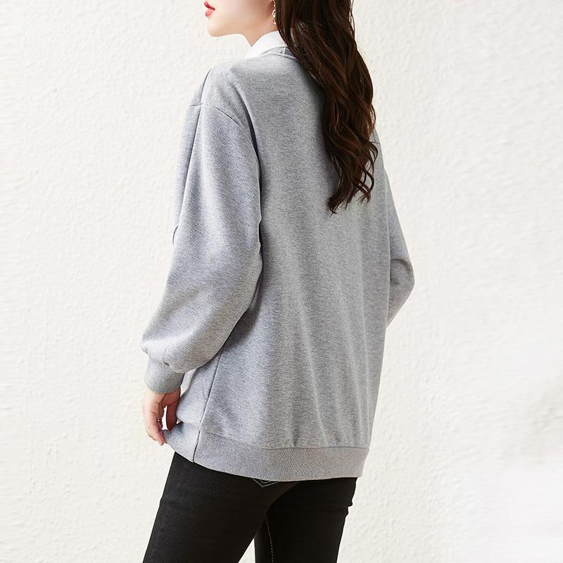 Dimanaf 2025 New Plus Size Spring Women Hoodies Full Sleeve Loose Pattern Printing Design Basic Tops T-Shirt New Pullover
