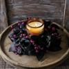 Halloween Black Artificial Rose Candle Ring ID 7.5cm Versatile Floral Wreath