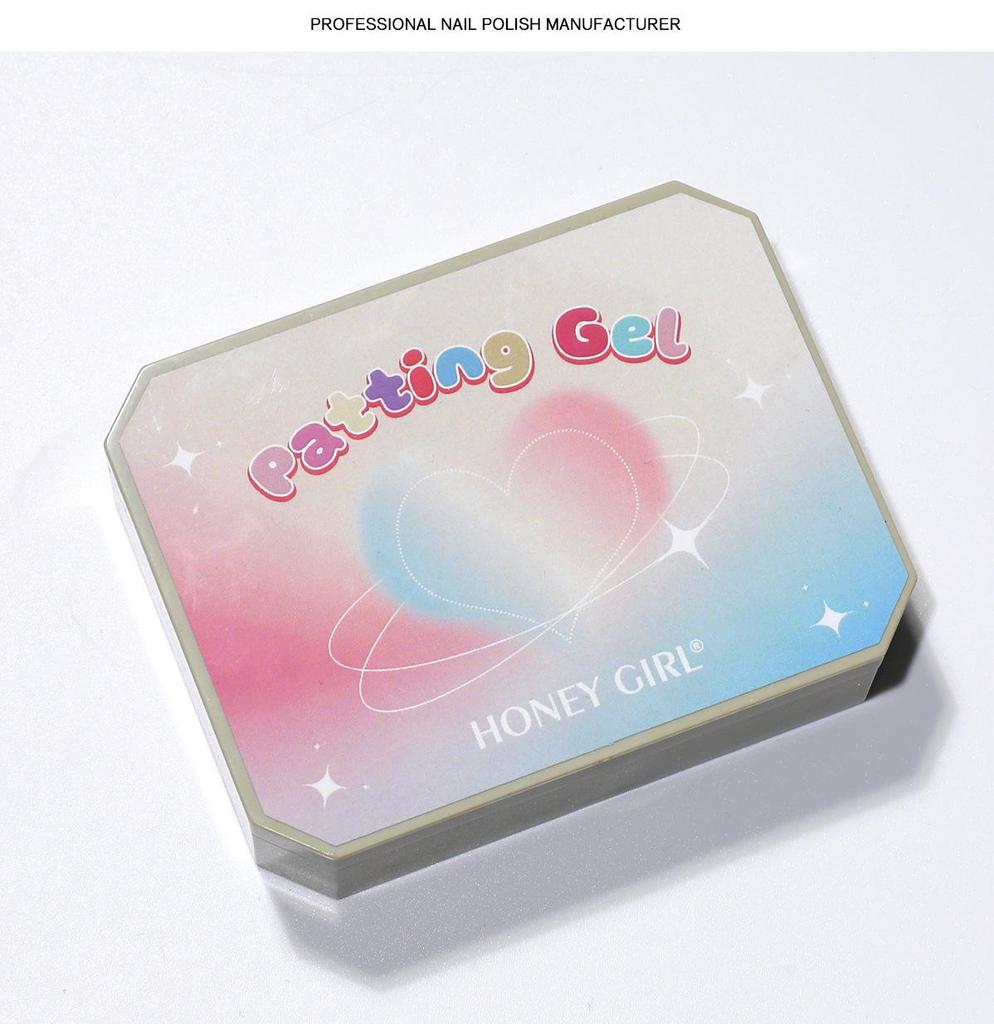 HONEYGIRL Gradient Solid Nail Polish Glue - Macaron Nine-Grid Transparent Color.