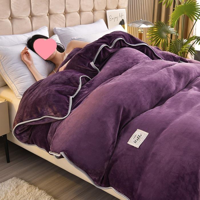 2026 Solid Color Thickened Milk Velvet Flannel Duvet Cover
