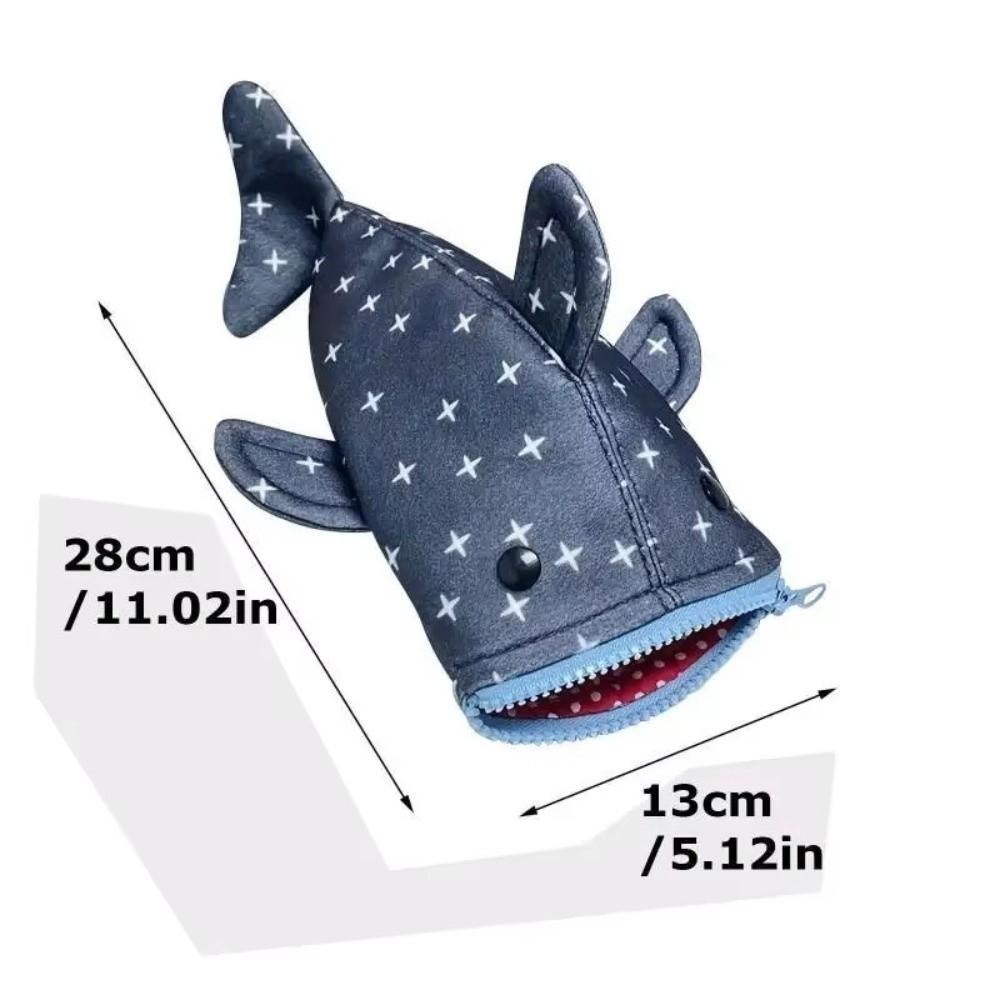 Shark Design Pencil Case Large Capacity Pen Bag Marker Organizer Office Stationery Storage