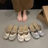 Summer Fashion New Thick-bottomed Half-drag Casual Versatile Thick-bottomed Woven Hollow Baotou Breathable Cool Slippers
