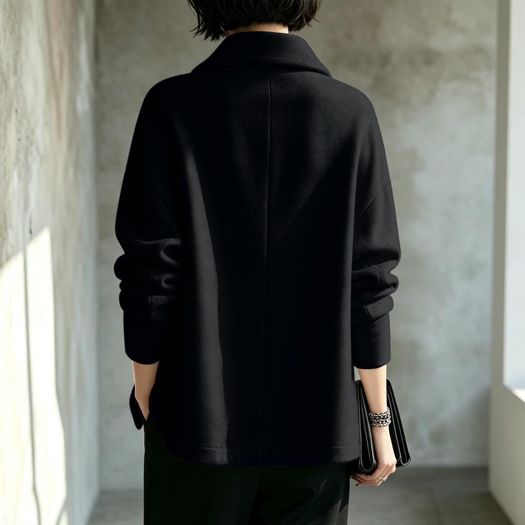Women's Shirt Jacket with Lapel Collar for Fall Winter