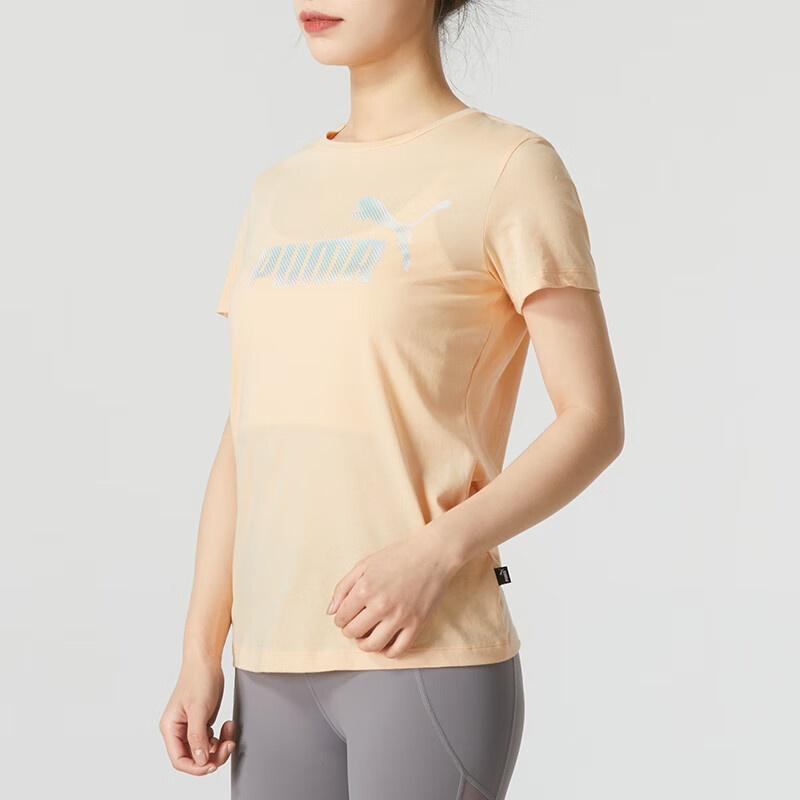 (WMNS) PUMA Essentials Logo T-Shirt 'Yellow Silver' Women's 682140-45