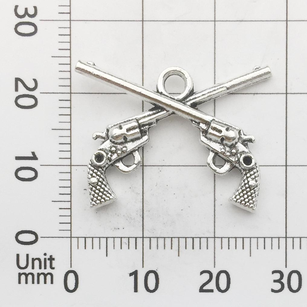 DIY Vintage Alloy Jewelry Accessories Ancient Silver Gun Weapon Bullet Necklace Bracelet Pendant Factory Direct Sales