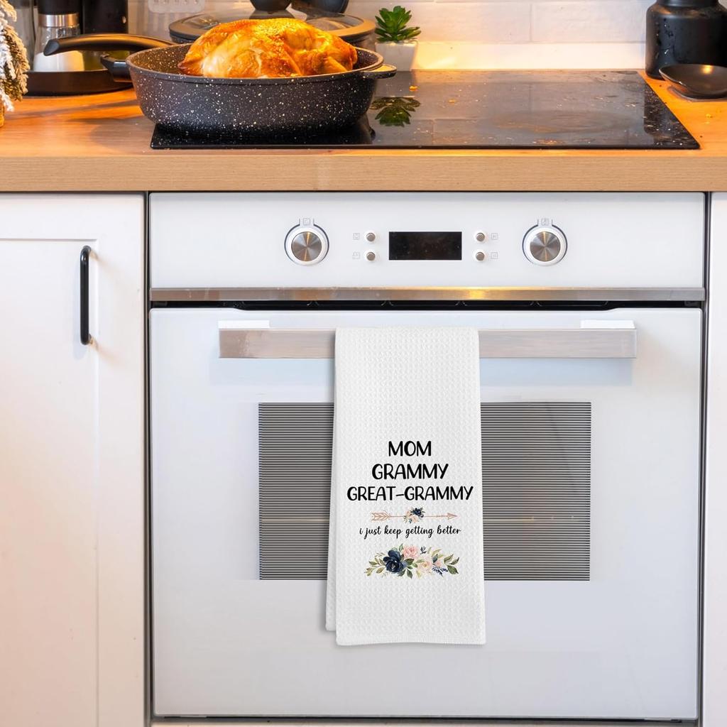 Great Grammy Floral Gifts Kitchen Towels, Grammy Dish Towels, Mom Gifts for Mothers Day Birthday, Grandma Decorative Hand Towel Tea Towel for