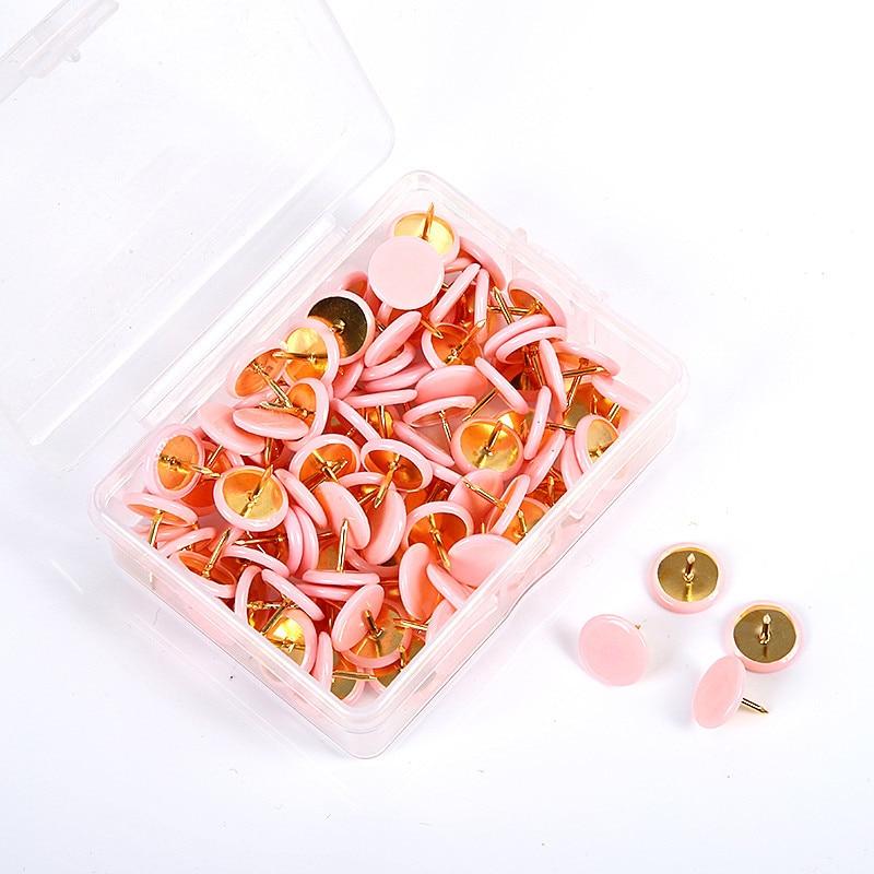 100pcs Home Office Colorful Drawing Pins Pushpin Thumbtack Cork Board Push Pin Photo Wall Map Markers