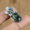 Gift For Women Pendant Flower 925 Sterling Silver Natural Ruby Zoisite Gemstone