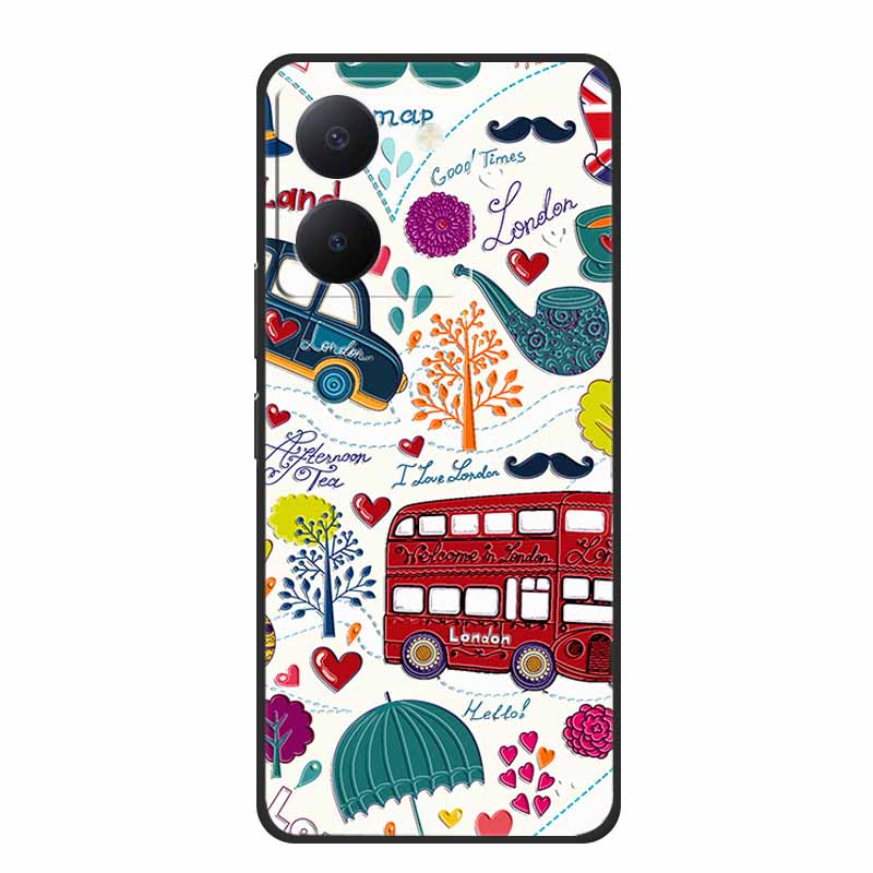 3D Emboss Case For Vivo Y27s Phone Case Relief Black Silicone Soft Back Cover Coque Funda For Vivo Y27s Case Y 27 s Capas 6.64"